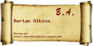 Bertan Albina névjegykártya